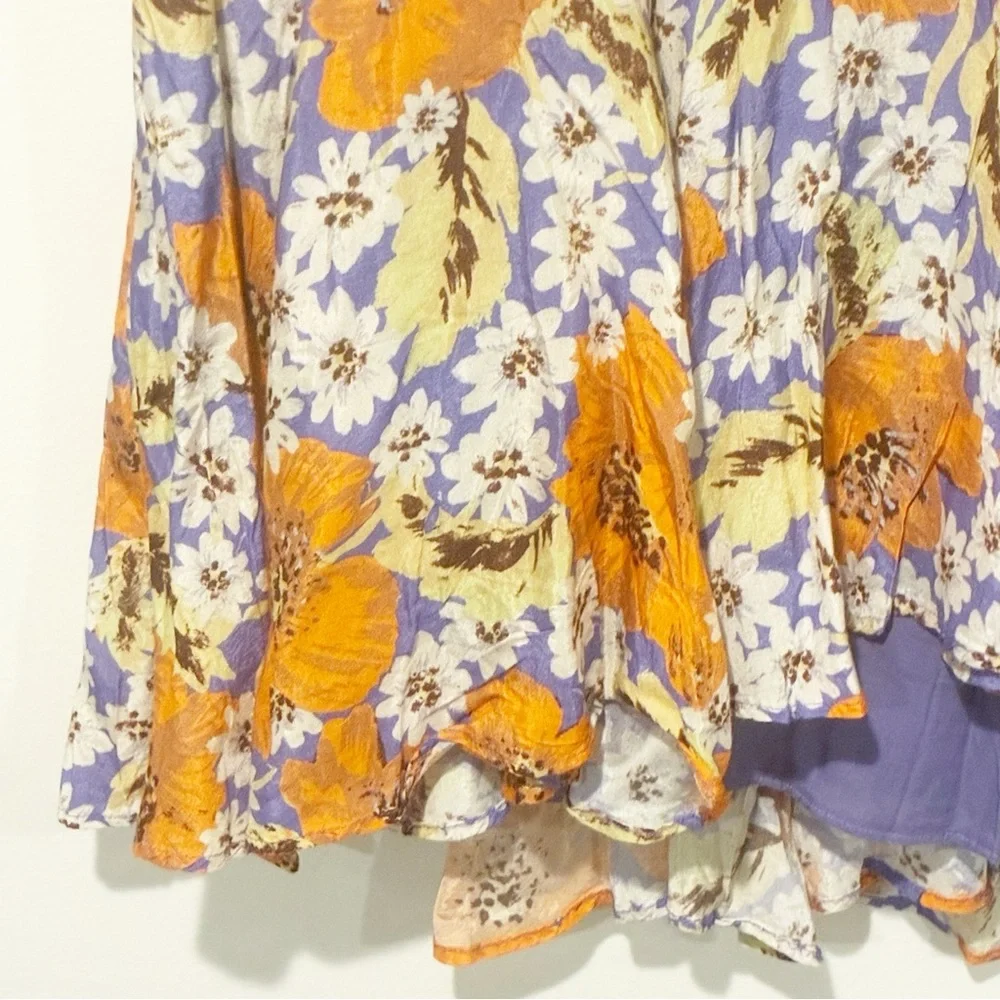 Free People Size Medium Sugar Crush‎ Mini Dress Cobalt Combo Floral - Picture 4 of 7